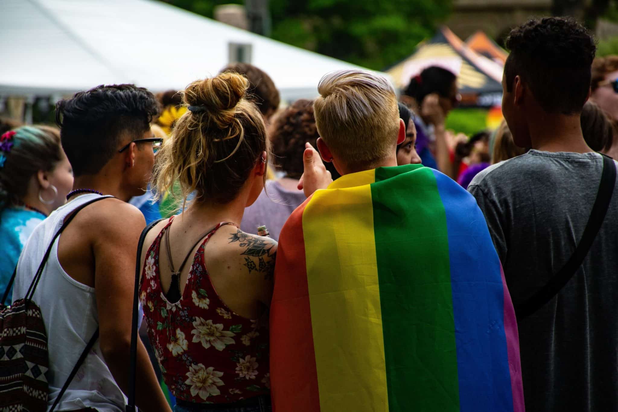 Group of teens at pride gathering