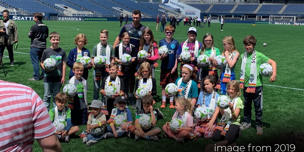 Youth from Trans Families at an event with the Seattle Sounders in 2019