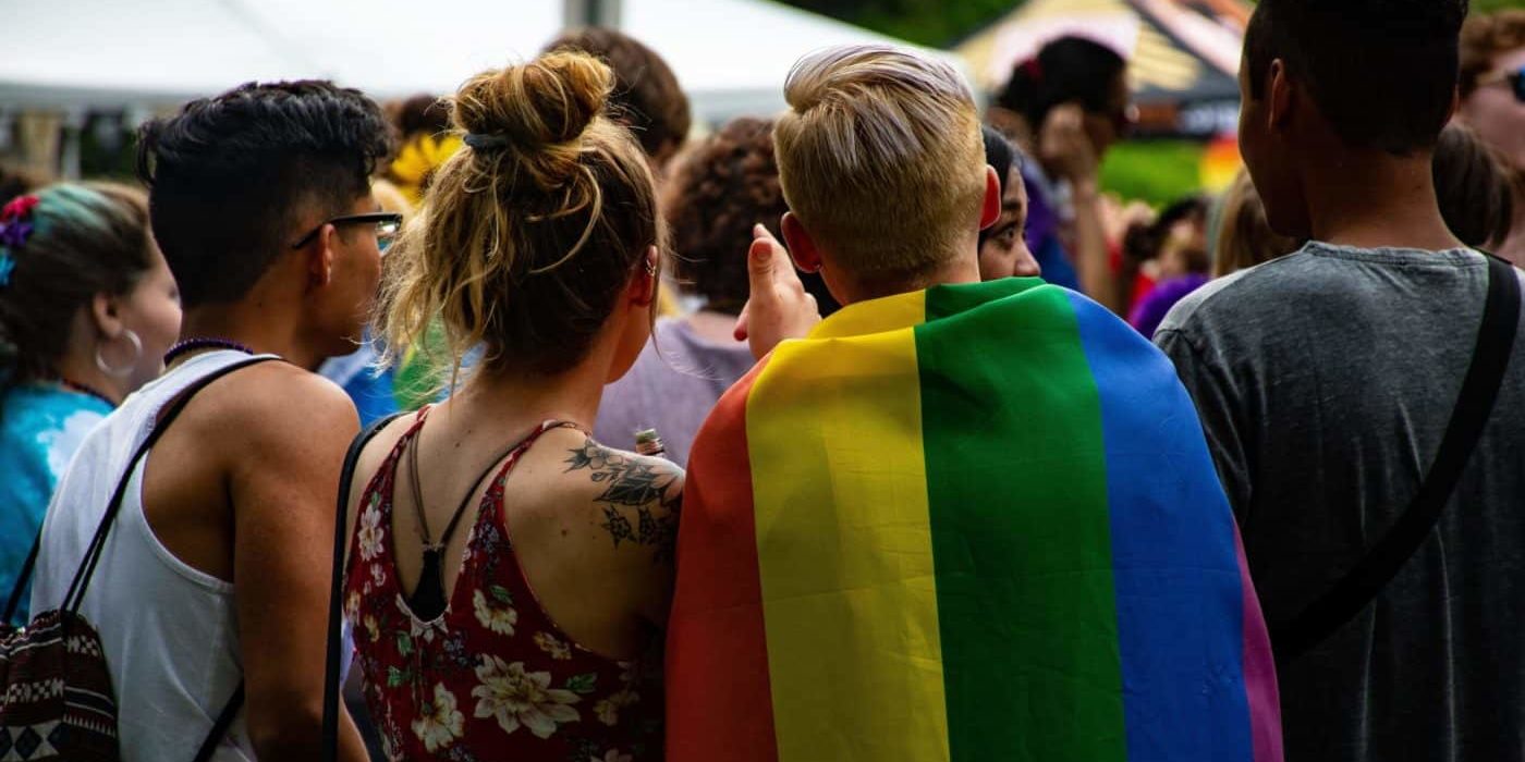 Group of teens at pride gathering